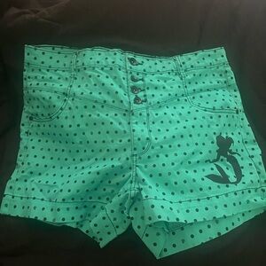 Disney High waist Ariel teal shorts 18/19